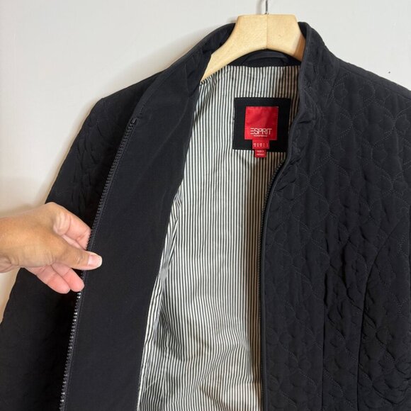 🖤 ESPRIT Quilted Lightweight Women's Black Jacket Zip-Up | SIZE Medium - Picture 4 of 7